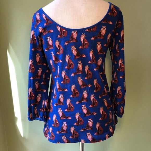 Anthro postmark 3/4 motif fox tee small - Picture 7 of 13